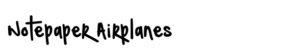Notepaper Airplanes font preview